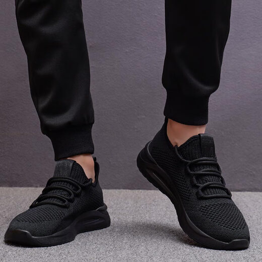 Specht 2025 Frühlings- und Sommersportschuhe Neue Produkte für Herrenschuhe Mesh Mode koreanische vielseitige lässige atmungsaktive Schuhe Laufschuhe Männer 9905 Schwarz 38