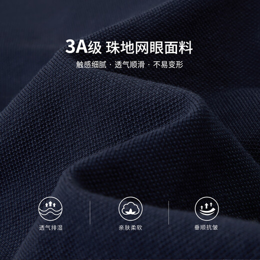 Shanshan pure cotton suede placket long-sleeved T-shirt men's spring and autumn business casual commuting POLO lapel skin-friendly men's clothing