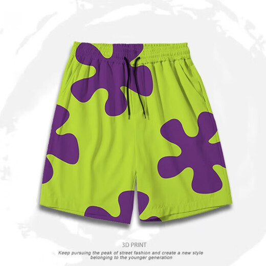 Patrick Star same style shorts men's summer loose pajamas Spongebob casual pants couple seaside beach pants [4XL size/160-180Jin[Jin equals 0.5kg]] Patrick Star shorts