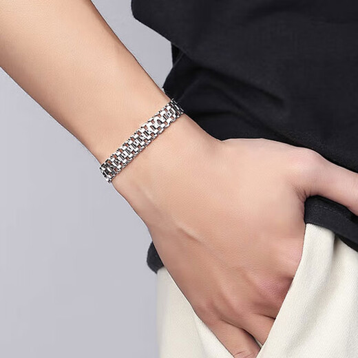 Aoxi platinum bracelet men's PT950 platinum bracelet thick and wide car flower watch with watch chain for boyfriend 25.63 grams - length 17-23 cm leave a message