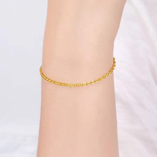 Junbu AU750 gold bracelet 18k gold bracelet for women platinum k gold imitation gold chain fine gold O-shaped hand ornament adjustment chain gold O-shaped bracelet 18k flash o bracelet yellow