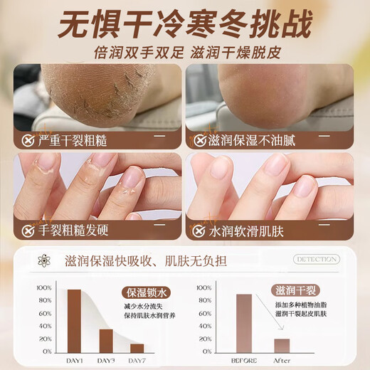 OXYA horse oil anti-cracking cream stick moisturizes hands and feet to prevent dry cracking and peeling in autumn and winter, dry itchy heels and cracked heels hand cream moisturizing 40g 2 bottles hot style horse oil anti-cracking stick for hands and feet
