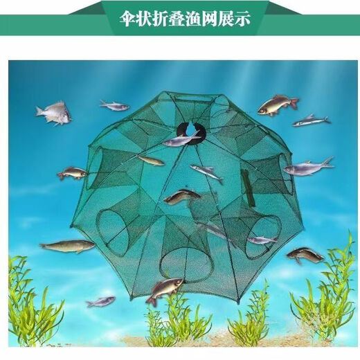 Youfanmeng fishing net foldable ecological breeding cage ground net lobster net net pocket auxiliary materials tools nylon net 8 holes A umbrella type