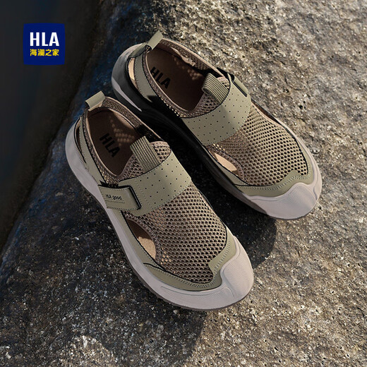 Hogar de Hailan (HLA) Zapatos para hombres 2025 Nuevos zapatos de senderismo al aire libre de primavera Mesh Zapatos de trabajo casual de ropa de trabajo Men Militares Green 41