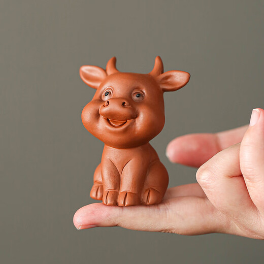 Yuxuan 12 Zodiac Signs Purple Clay Tea Pet Hands Can Be Raised as Office Home Furnishings Fine Ceramic Tea Pet Accessories SL-Purple Clay Twelve Zodiac Signs (Rabbit) Red Clay