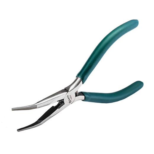 SATA Chrome Vanadium Steel Curved Nose Electronic Needle Nose Pliers Tool 6 70623