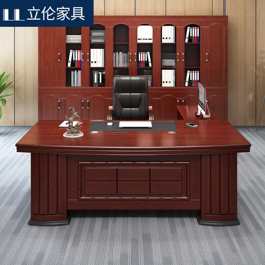 Li Lun Boss desk office desk and chair combination Chinese style office furniture simple executive desk 10# 1.8m table + A chair