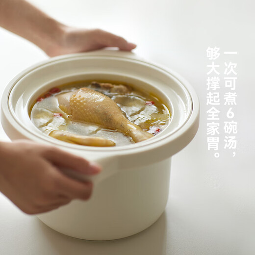 Olayks instant electric stew pot, household electric stew pot for 3-5 people, multi-functional, porridge, soup and food supplement, fully automatic white porcelain inner pot, micro-pressure direct stew 2.5L