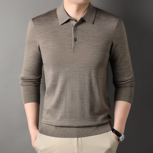 NOSSKISS luxury high-end brand wool sweater men's pure wool sweater men's spring and autumn thin knitted business polo bottoming shirt navy blue gift box 3XL 190 suitable for 180-200Jin Jin equals 0.5 kg