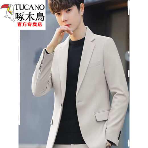 Woodpecker (TUCANO) suit men's spring and autumn Korean style handsome high-end casual business formal jacket slim small suit dark gray suit 19 (wool thick style) S 90-105Jin Jin is equal to 0.5 kg