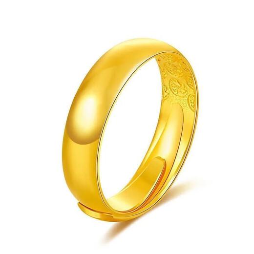 AYD Old Phoenix Gold Store Model Gold Smooth Ring Gold-clad Silver 999 Pure Gold Pure Silver Plain Ring Live Ring for Your Lover Smooth Live Ring Comes with Saturday Blessing Gift Box + Certificate Invoice