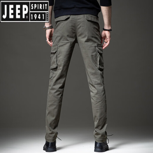 JEEP SPIRIT春季新款高端男士工装裤欧美修身弹力小脚裤多口袋休闲迷彩美式 691束脚迷彩白 28 【2尺1腰围】