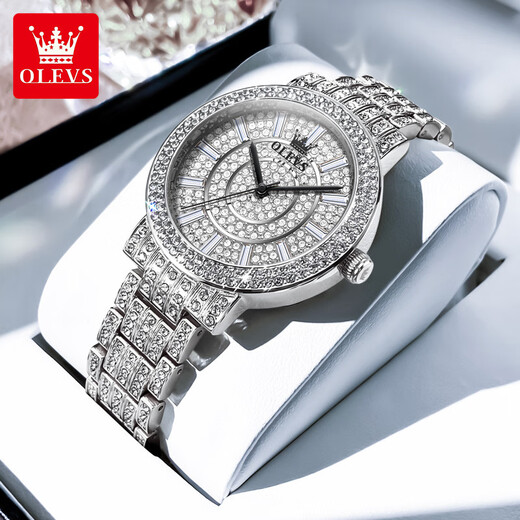 Olevs Swiss Certified Watch Women's Luminal Areproofroproof Women's Multifonctional Quartz Watch Brand Classement Top Ten Tens célèbres Montres célèbres 9904 CEINTURATION D'ACIER ROSE FEMMES