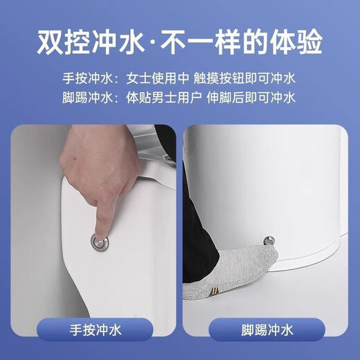 新款迷你47CM超短无水箱小户型马桶最小尺寸坐便器家用座便器 50厘米手按+脚踢+送货上门 300mm