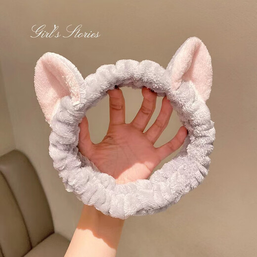 Dai Yan's new cartoon headband for face washing, Internet celebrity female trendy facial mask for washing, wide-brimmed simple hair band, hair band, blue cat ears