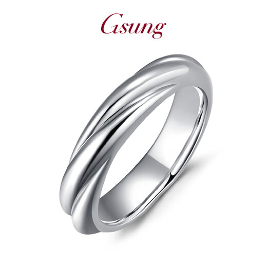 GsunG couple ring platinum pt950 men's fashion platinum pair ring women's twist shape solid wedding ring can be customized based on the gold price of the store on the day