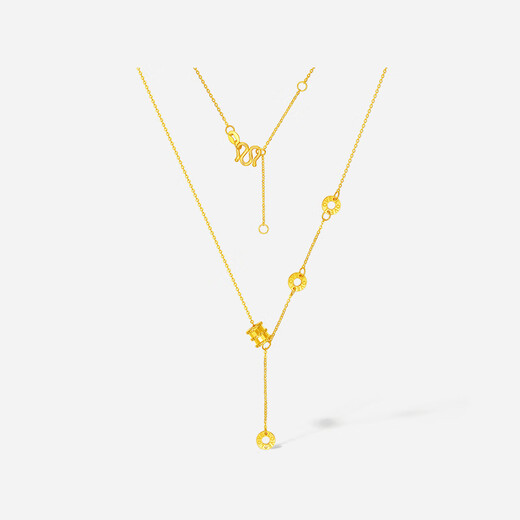 Saturday Fu 5G Craftsmanship Small Waist Gold Necklace Female Pendant Birthday Gift Price A0614732 About 3.61g