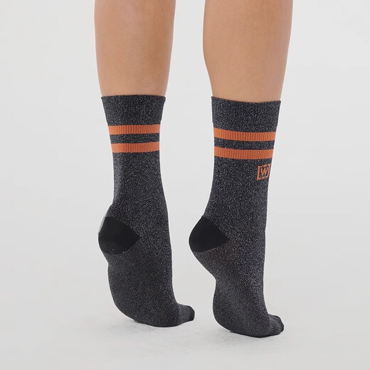 Wolford Wolford Fashion Sport 80D Fine Flash Stripe Mode Socken Frauen 48078 9885 Lila/Silber 36 37