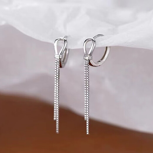Guanpuge Fat Donglai same style pt950 platinum ear wire PT950 tassel earrings women's fashion platinum ear buckle long earrings 20 water drop tassel earrings