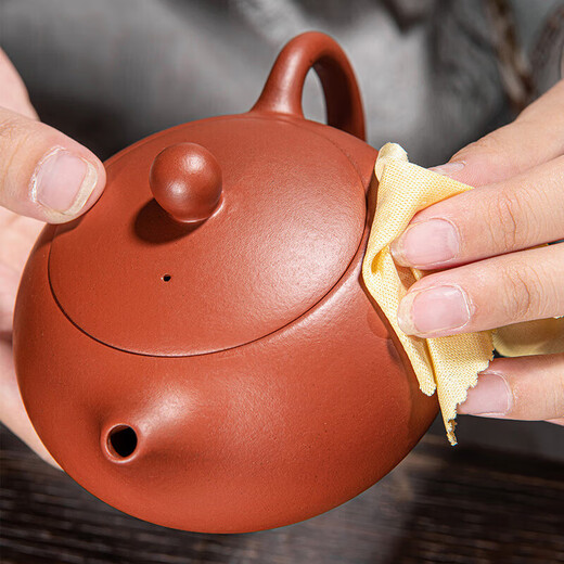 One pot and four cups of Xishi purple clay pot handmade teapot raw mineral tea set purple home office teapot Xishi one pot and four cups