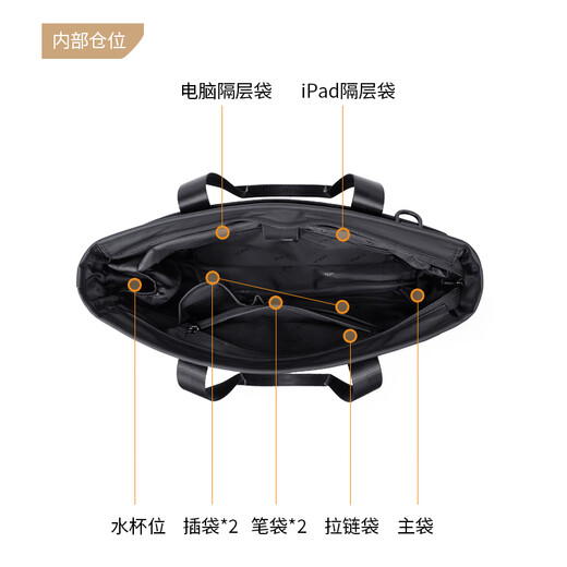 POLO business briefcase men's expandable handbag 14/15.6 inch computer bag shoulder bag gift for boyfriend