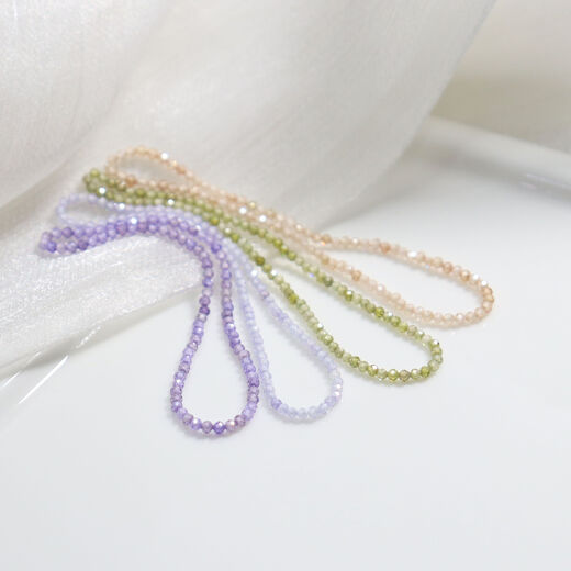 Shien Austrian ultra-fine crystal zircon bracelet light luxury texture olive green grape purple colorful bracelet spring grass is grass color green 13cm