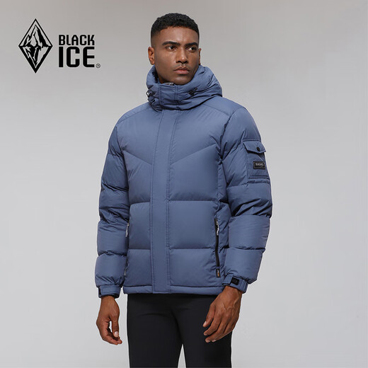 Black Ice Outdoor Wandern Wasserdicht, atmungsaktiv, winddicht, warm und verschleißfest 700 Puff Gänsedaunen Herren Daunenjacke FAF8576 Blau Grau L