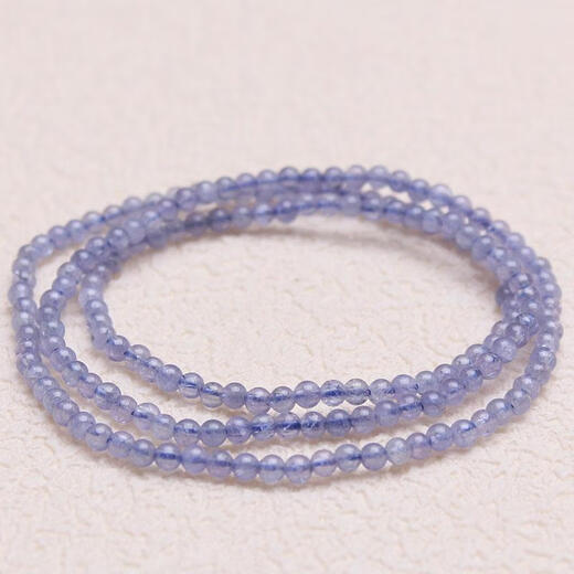 Library selection 2951 natural tanzanite bracelet multi-ring women's three-ring fashion crystal bracelet jewelry gift transparent light color bead diameter about 3mm/three circles