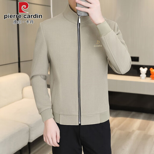 Pierre Cardin Jacket Men's Spring and Automne Trendy Men's Casual Jacket 2025 Nouveau jeunesse de vent de vent Spring High-Deaire Top Gray 695 [Même style dans Counter Mall Counter] 2xl Environ 135-150Jin [Jin est égal à 0,5 kg]