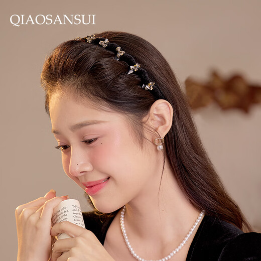 Pretty three-year-old full-diamond high-end non-slip toothed headband for women 2025 new exquisite face wash hairpin high-end headband hair accessories 23.8
