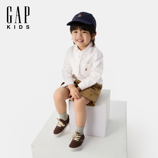 Gapu same style for boys and girls 2025 spring new cotton long-sleeved shirt children's wear 675835