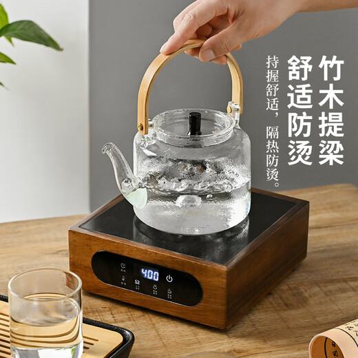 Yaji glass teapot heat-resistant teapot kettle handle teapot kung fu tea set 1100ml hammer pattern