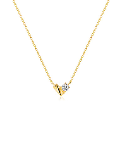 Shiniao 18K gold love diamond necklace gold necklace jewelry light luxury laboratory real diamond gemstone for women 18K gold love love cultured diamond necklace-38+5cm