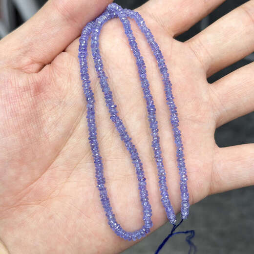 Li Shen Natural Tanzanite Faceted Dish Beads Abacus Beads 3-3.5mm DIY Beaded Semi-finished Necklace Imported from India Beads 3-3.5mm 1 40cm Hole 0.4mm Picture