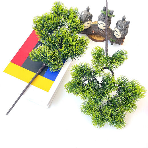 Simulated pine needles, thuja branches, fake flowers, pine trees, beauty pine plastic flower scenery, plant wall flower arrangements, 2 small beauty pine trees