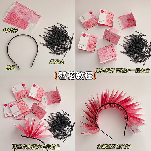 Beautifully made red festive Snake Year headband 2025 New Year children's cute headband Spring Festival headdress hairpin New Year photo hair accessories Rich hairpin flower headband