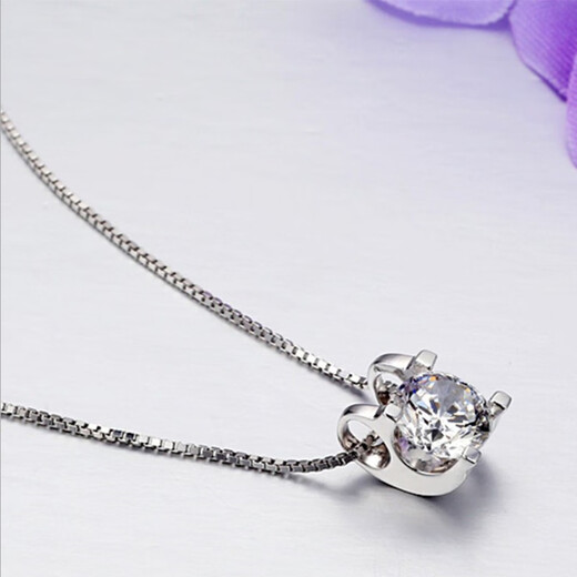 Guanpuge Fat Donglai same style pt950 platinum set chain moissanite diamond necklace white gold bull head pendant clavicle chain PT950 silver pendant + chain main diamond 50 points