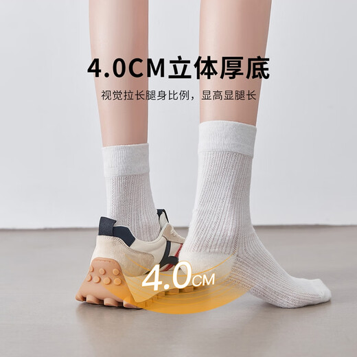 
ZHR casual shoes for women thick sole height-enhancing sneakers for female students lightweight and versatile fashion women's shoes G686 Mian green 37