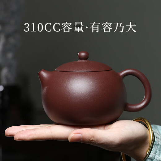 Hidden Pot World Yixing Purple Clay Pot Purely Handmade Famous Large-Capacity Raw Mineral Purple Vermilion Clay Teapot Single Pot Da Xi Shi Da Xi Shi