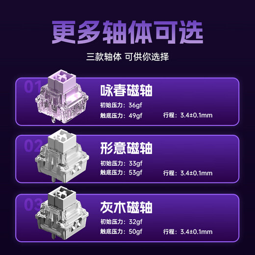 狼蛛（AULA）WiN 60/68HE磁轴键盘 RT电竞游戏客制化机械有线连接网页驱动 无畏契约 8K回报率 WiN 60HE 标准版【灰木磁轴 有线