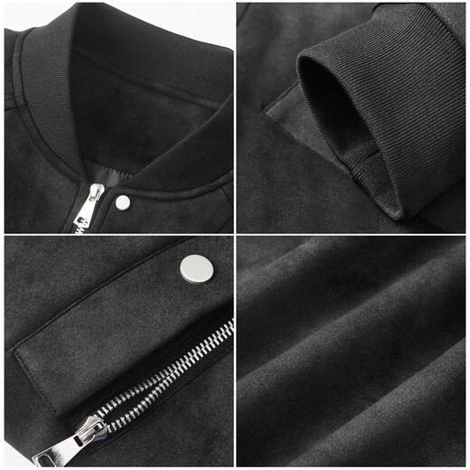 WYBT shopping mall same style 2025 new suede jacket men's spring and autumn casual baseball uniform retro trendy brand coffee XL (140-160Jin Jin equals 0.5kg)
