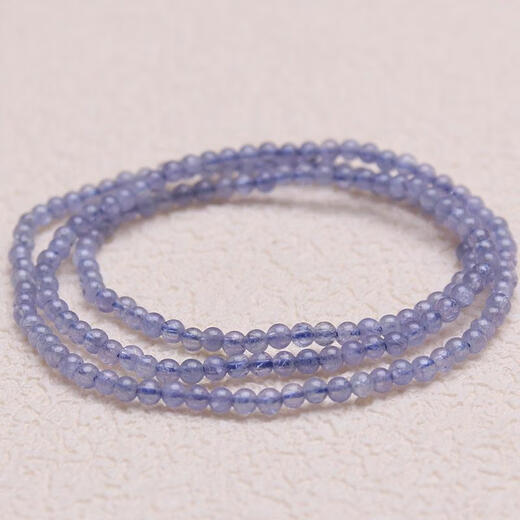 Library selection 2951 natural tanzanite bracelet multi-ring women's three-ring fashion crystal bracelet jewelry gift transparent light color bead diameter about 3mm/three circles