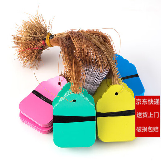 Shipton 100 pieces of PVC color plastic plant tags for flower gardening potted plants small hanging tags for seedlings and succulent tags 4.5x3cm yellow/100 pieces in a bundle