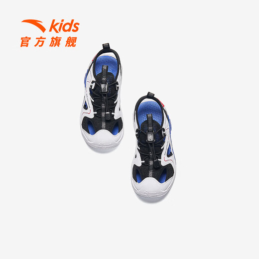 ANTA children's sandals boys' shoes 2025 summer new Baotou breathable children's sports shoes river beach shoes men's black/Anta white 9906H-3 30