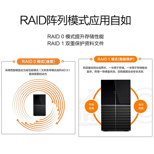 西部数据（WD）20TB 移动硬盘 USB3.0 桌面存储 My Book Duo 3.5英寸大容量 机械硬盘 外接台式企业级RAID存储