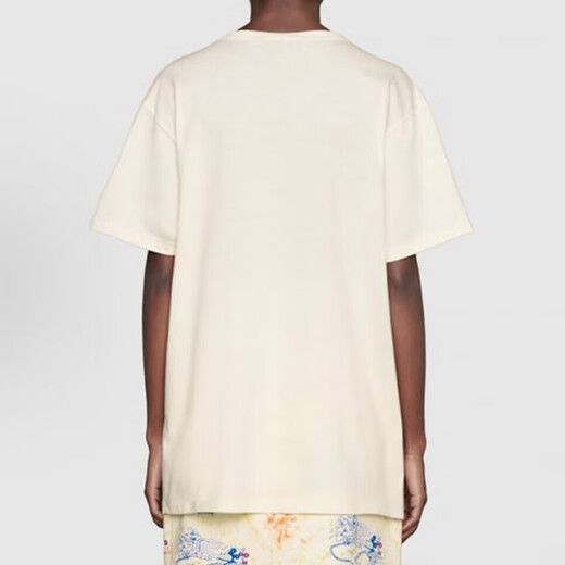 Gucci (GUCCI) Love Parade FW22 letter round neck short sleeves drop shoulder sleeve T-shirt New Year’s Day gift for girlfriend, off-white 492347-XJB7W-9756 XXS