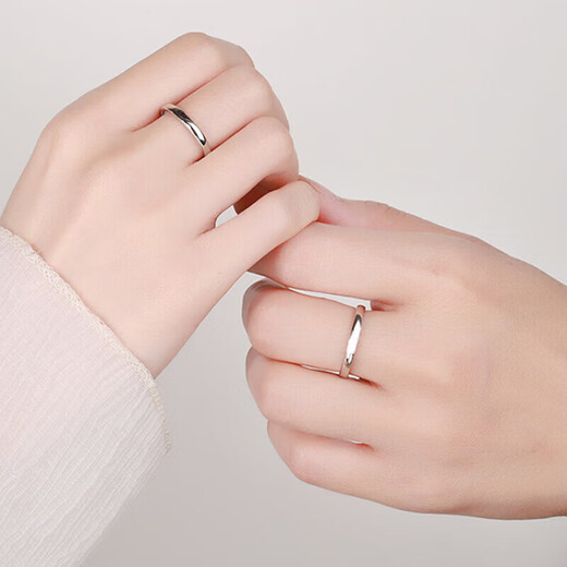 Grace Girl Twin Platinum Couple Ring PT950 Platinum Ring Rings Practical Heartfelt Birthday Gift for Girlfriend and Wife Platinum Arc Face Rings Closed-mouth Customization