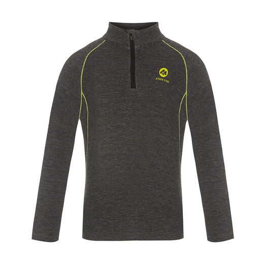 AIMER KIDS new autumn and winter product lightweight sports low-intensity children's long-sleeved warm base layer antibacterial moisture-wicking sportswear gray 130 (45-60Jin Jin equals 0.5kg)