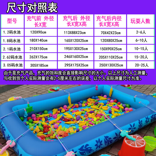 Qiaoyu fishing toys children's pool set square stall thickened inflatable pool kindergarten magnetic fish fishing rod fish 1.5 pool experience set