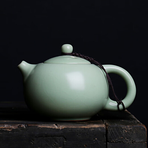 Fat Donglai's same teapot from Ru Kiln can be grown in slices. Ceramic Xishi teapot. Ice-cracked Kungfu tea set. Ge Kiln tea water separation. Ice-cracked Dai Qinglong handle - can be grown. 250ml 201mL (inclusive) - 300mL (inclusive)